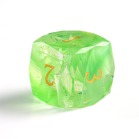 Ensemble de dés en verre cristal K9 vert multi-facettes, faits à la main, 7 pièces/ensemble, D6 D20 D12 D10 pour jeux de table Dungeons & Dragons