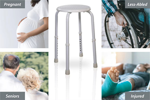 Reliable <b>Portable</b> <b>Shower</b> Chair Bath Seat Height Adjustable 4-Leg Bath Stool for Disabled Elderly Bathroom - Product Image 6