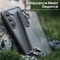 Coque de téléphone mobile pour Samsung S26 Ultra S25, design armure en TPU+PC, motif grille ondulée, finition givrée effet glace, Advanced Sense, compatible iPhone