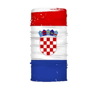 Low MOQ Sports Multi-Use Head Wrap Custom Croatia Romania Denmark Switzerland Country Flag Bandanas