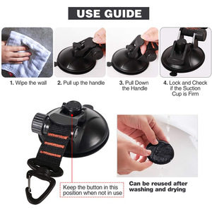 Ventosa para tienda de techo de coche, mosquetón giratorio 360 grados, gancho de nailon reforzado, portátil para viajes al aire libre, resistente al sol, lluvia, viento y rayos UV - Product Image 2
