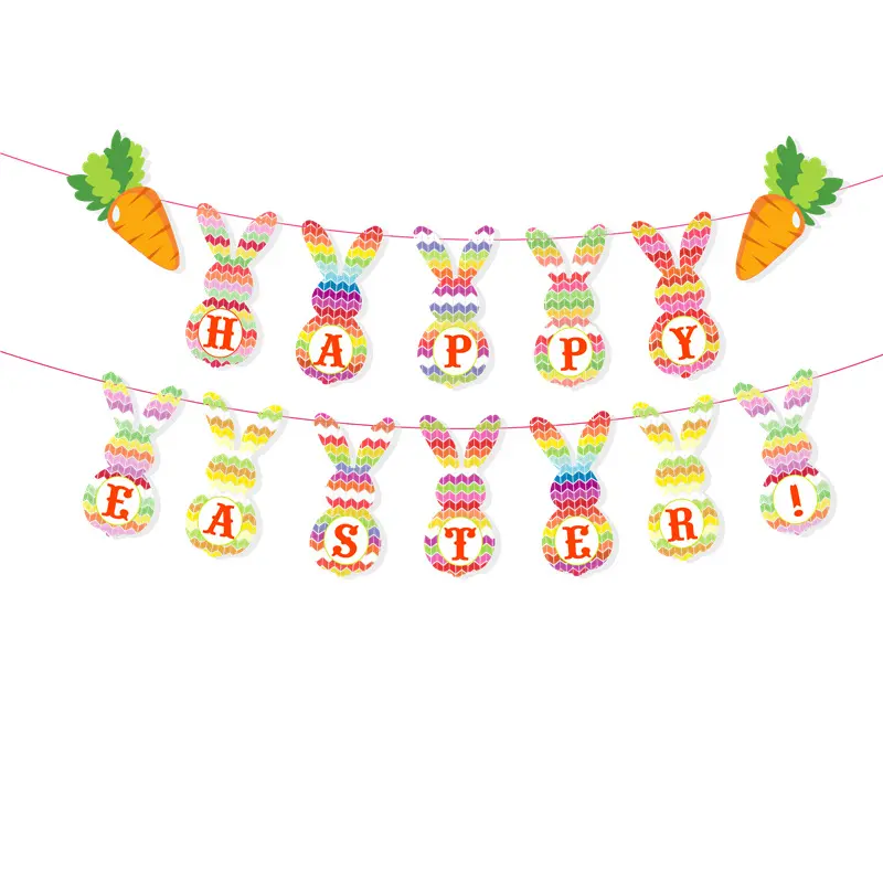 Праздничные флаги с кроликом, Пасхальный кролик, баннеры, Пасхальный праздник, декоративный баннер, товары для Пасхальной вечеринки