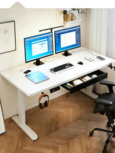 Meja Kerja Elektrik Ergonomis yang Dapat Disesuaikan Tingginya 55x24 inci dengan Baki Pengatur Kabel untuk Kantor Rumah - Product Image 2