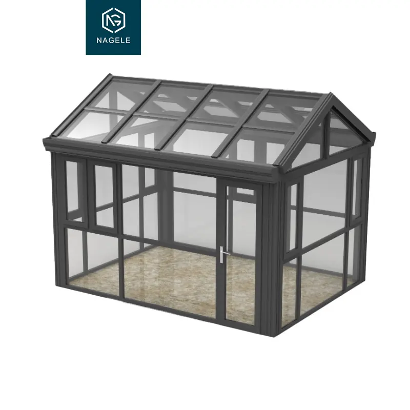 RTS 10x12 sunroom di vetro in alluminio per il profilo solarium per l'extension di vetro villa indipendente invernale retrattile