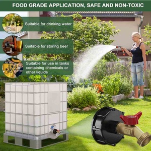 Raccord de 2 pouces à filetage grossier vers tuyau de réservoir d'eau de 1/2 pouce pour vanne d'eau IBC à filetage grossier, connecteur de jardin pour conteneur IBC, vanne de réservoir d'eau de pluie IBC - Product Image 6