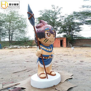 Escultura Jiahua de Personaje de Dibujos Animados en Fibra de Vidrio, Adorno de Jardín para Exteriores, Figura Pintada Independiente - Product Image 1