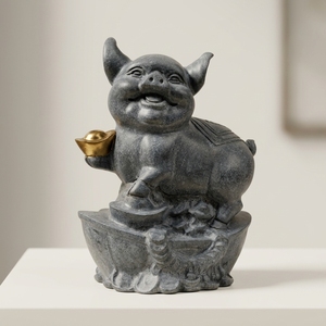 Sculpture en pierre moderne et personnalisable représentant des animaux du zodiaque chinois : singe, chien, tigre, lapin, serpent - Product Image 1