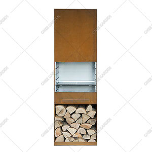 Chimenea Exterior Independiente de Acero Corten con Estufa de Leña para Jardín y Patio, Portátil, 10000-14999 BTU, para Cocinar al Aire Libre - Product Image 2