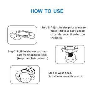 Chapeau de <span class=keywords><strong>douche</strong></span> réglable pour bébé, protection contre l'eau, chapeau de <span class=keywords><strong>douche</strong></span> doux, chapeau de protection pour laver les cheveux pour les enfants - Product Image 5