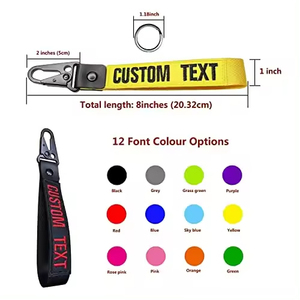 High Quality Woven Embroidered Logo Polyester Short Wrist <strong>Lanyard</strong> <strong>for</strong> <strong>Keys</strong> Keychain Custom Cute Motorcycle Wrist <strong>Lanyards</strong> - Product Image 4