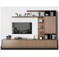 Modernes Design Gold und Weiß TV-Schrank Luxus Wohnmöbel Wandeinheit TV-Ständer mit Couchtisch-Set TV-Schrank mit Vitrine
