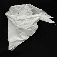 Écharpe triangulaire en coton brodée de petites fleurs pour femmes, idéale pour le printemps et l'été, accessoire polyvalent pour la tête