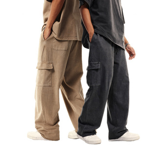 Pantalones de chándal <span class=keywords><strong>cargo</strong></span> anti-pilling personalizados Pantalones de chándal holgados de algodón de alta calidad para hombres - Product Image 1