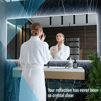 Customized 3000k 6500k Contemporary Rectangle Large Illuminate Mirror Wall Mounted Defogger Smart Bathroom Mirror
