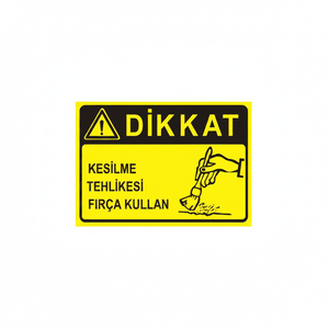 Warning <b>Electronic</b> <b>Sign</b> for Risk of Cuts-Use a Brush <b>Sign</b> - Product Image 2