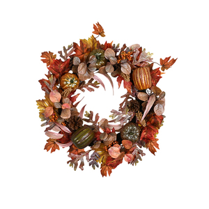 Good Price Customized 24inch Home <b>Decoration</b> Pinecorn Artificial Autumn Pumpkin Wreath - Product Image 1