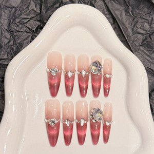 <span class=keywords><strong>Uñas</strong></span> Postizas Largas Stiletto, 10 Piezas, Hechas a Mano, de Lujo, PMMA, Transparentes, Brillantes, Aurora, para Mujer, Venta al por Mayor, Calcomanías para <span class=keywords><strong>Uñas</strong></span> OEM - Product Image 5