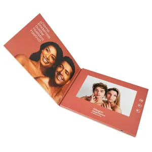 Europe OEM Business Gift A5 Lcd Advertising Wedding Invitations Paper Printing Video Greeting Card Video Mailer Video Brochure
