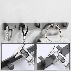 DS4949 adesivo adesivo gancio per porta Non trapanatura appendiabiti per cappelli porta appendiabiti in alluminio solido gancio da parete - Product Image 3