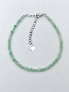 Pulsera de Cuarzo Verde Fresa, Joyería Delicada con Piedras Preciosas, Cuentas Microfacetadas, Pulsera de Cristal, Joyería Minimalista, Pequeñas Piedras Preciosas - Product Image 3