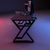 Escritorio de ordenador de oficina en casa, escritorio de estudio de estilo de carreras, mesa de escritorio de escritura de fibra de carbono de PC ergonómico extra grande con portavasos