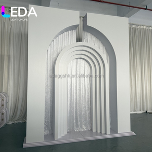 LEDA Factory Custom Wedding Event White Elegant Pvc Arch Door Decorative <b>Backdrop</b> Wedding Arch <b>Backdrop</b> For Stage - Product Image 2
