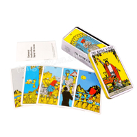 Boîte en fer blanc personnalisée pour cartes de tarot avec guide, estampage doré des bords, jeu de tarot oracle