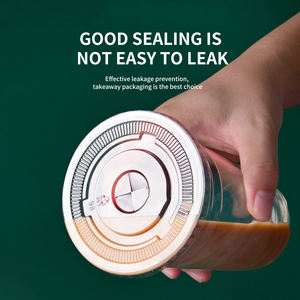 แก้วพลาสติกใส PET เกรดอาหาร แบบใช้แล้วทิ้ง รูปทรงตัวยู พร้อมโลโก้สั่งทำ แก้วกาแฟ แก้วชาไข่มุก แก้วเครื่องดื่มเย็น พร้อมฝาโดมและฝาเรียบ - Product Image 4