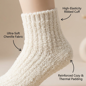 <span class=keywords><strong>Chaussettes</strong></span> de nuit confortables en velours corail pour <span class=keywords><strong>femme</strong></span>, collection automne 2026, couleur bonbon, à rayures, chaudes, pour le quotidien et la maison - Product Image 4