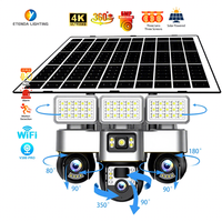 Système de sécurité avec caméra solaire 6MP à triple objectif 4G/WiFi avec détection de mouvement et alarmes