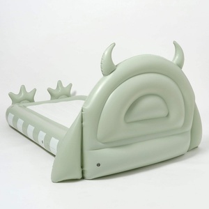 Colchón Inflable de PVC, 185*145*80 CM, Colores Verde y Rosa, para Niños, para Dormir en Interiores, Dormitorio y Campamento al Aire Libre - Product Image 3