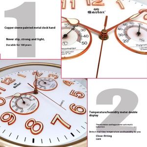 Custom Explosive Living Room Nordic Light Luxury Decorative 3D <b>Digital</b> Temperature and Humidity Luminous <b>Wall</b> <b>Clock</b> - Product Image 4