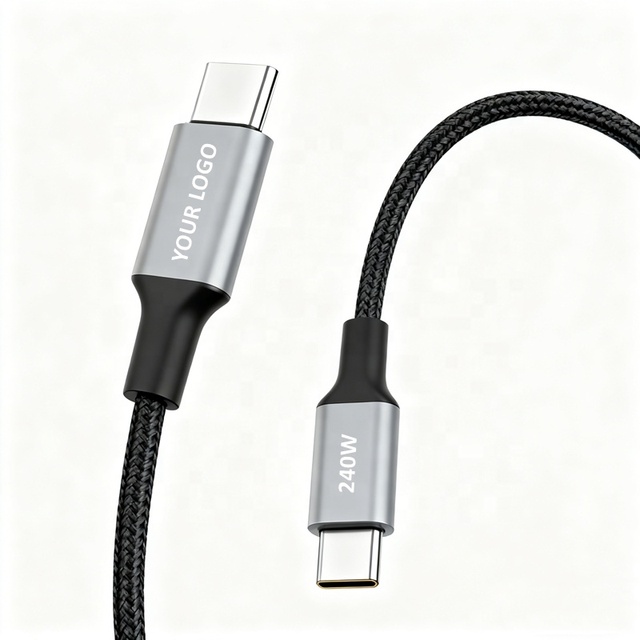 100W Fast USB-C Cable Type-C 240W 5A Charger Kabel Factory Custom Nylon Braided High Quality 1m 2m 3m USB Type C to USBC Cables