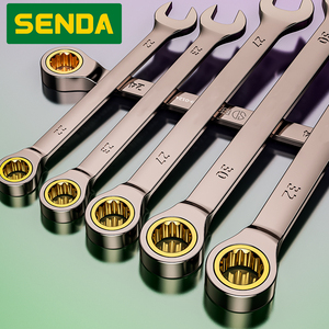 Black Nickel Gold Swivel Head <strong>Ratchet</strong> <strong>Wrench</strong> Industrial Grade Dual-Use <strong>Ratchet</strong> 72 Teeth Quick Release Star Open-End - Product Image 6