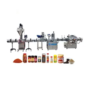 Auger Filler Spices Chili Kaffee Milchpulver glas Automatische Flaschen schraube Pulver füll maschine Capping Labeling Packing Line