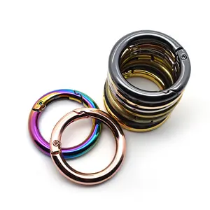 Cierre de anillo de aleación de metal personalizado varios colores y tamaños puerta O anillo resorte O anillo con logotipo