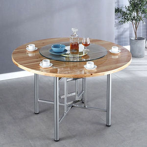 Mesa Redonda Plegable de Madera Maciza de Abeto de Gran Diámetro para Comedor, Uso en Hoteles y Hogares - Product Image 3