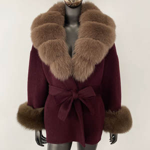 <span class=keywords><strong>Giacca</strong></span> Invernale OFTBUY con Cintura e Tasche <span class=keywords><strong>in</strong></span> Vera Pelliccia di Volpe Naturale Misto <span class=keywords><strong>Lana</strong></span> Morbida Cappotto di Lusso <span class=keywords><strong>da</strong></span> <span class=keywords><strong>Donna</strong></span> <span class=keywords><strong>in</strong></span> <span class=keywords><strong>Lana</strong></span> e Cashmere - Product Image 4