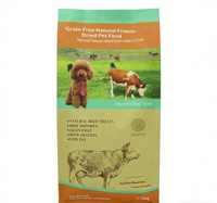 Pochette personnalisée épaissie pour aliments pour chats et chiens, à fond plat, scellée sur huit côtés, autoportante, avec fermeture éclair facile à déchirer, en aluminium et plastique, pour aliments et gelées
