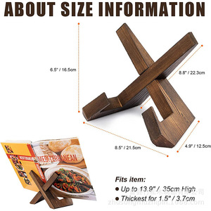Wooden Recipe <b>Stand</b> Desktop <b>Bookshelf</b> For Kitchen Cooking Display Rack With Natural Wood Finish - Product Image 5