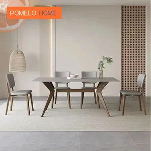 Pomelohome salle à manger chaise en bois pieds de Table en plastique pierre chaises en bois conceptions avec caoutchouc granit bureau artificiel