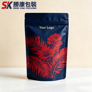 Bolsa con Cierre Personalizada de Sheng Kang Packaging, Bolsa con Cierre Hermético de Grado Alimenticio, Impresión en Huecograbado, Diseño Floral Rojo - Product Image 1