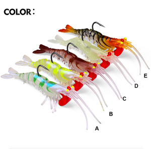 Luya appât tête de plomb crochet crevette lumineuse cinq sections crevettes molles, section cassée crevettes avec pendentif en plomb - Product Image 5