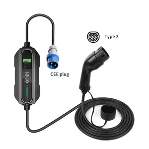 EVSE Club 32A Type 2 Portable EV Charger with LCD Screen CEE Power Plug