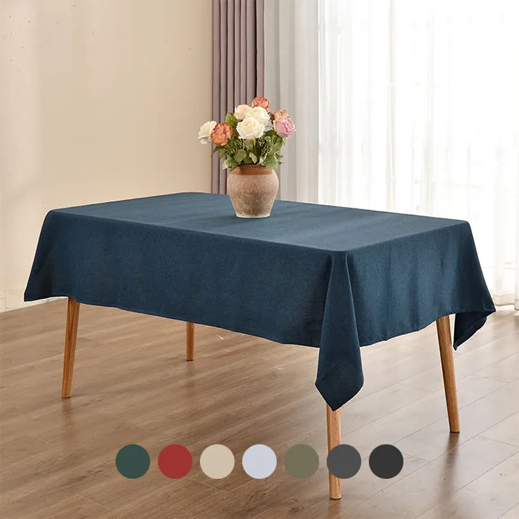 Nappe De Table Rectangulaire 6 Couvert Manteles Para Mesas De Tela. Navy Blue Table Cloth Linens For Tables Restaurant