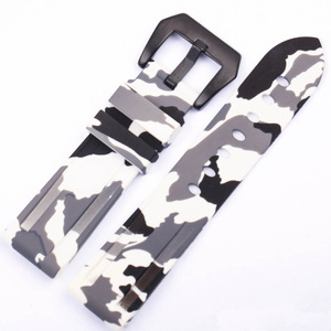 Correas de reloj deportivas de camuflaje de silicona 22mm 24mm correas de reloj de goma antisudor impermeables para <span class=keywords><strong>Panerai</strong></span> - Product Image 3
