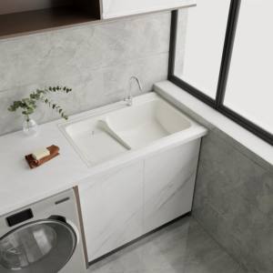 Fregadero <span class=keywords><strong>de</strong></span> Lavandería Cuadrado <span class=keywords><strong>de</strong></span> Cuarzo <span class=keywords><strong>de</strong></span> Diseño Moderno, Ideal para Cocina Exterior, Baño y Lavado <span class=keywords><strong>de</strong></span> <span class=keywords><strong>Ropa</strong></span> <span class=keywords><strong>de</strong></span> Bebé - Product Image 6