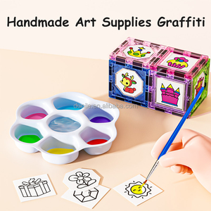 Ensemble de blocs de construction magnétiques pour enfants, tuiles magnétiques puissantes avec lumière LED, certifiées sûres, en ABS, <span class=keywords><strong>jouet</strong></span> de construction créatif DIY pour graffitis - Product Image 4