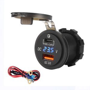 Universal <strong>Cigarette</strong> <strong>Lighter</strong> Car Charger USB Vehicle DC12V-24V Voltmeter <strong>2</strong> Port <strong>Power</strong> <strong>Socket</strong> Dual USB QC 3.0 Charger - Product Image 1