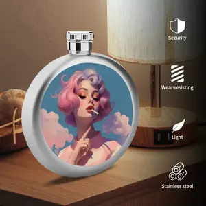 Custom image Round 5oz <b>Flask</b> for Drinkware - Product Image 1